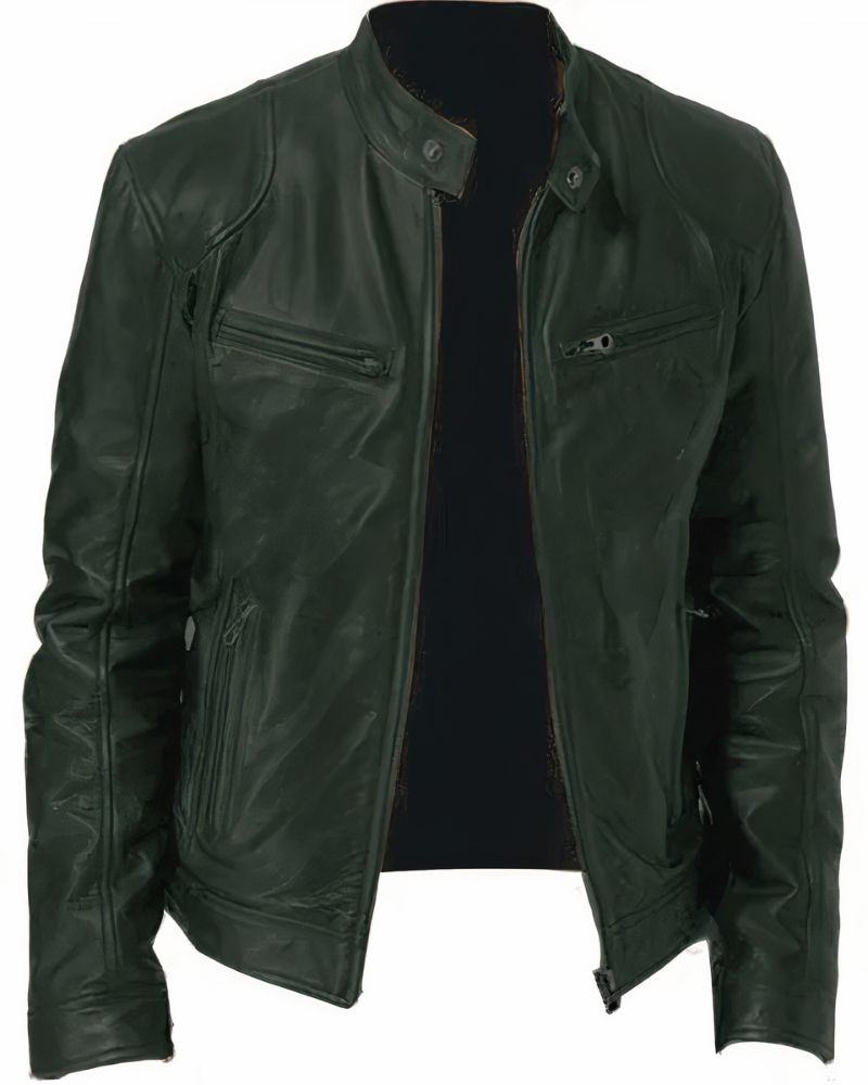 Veste de moto en cuir pour homme - Erwan