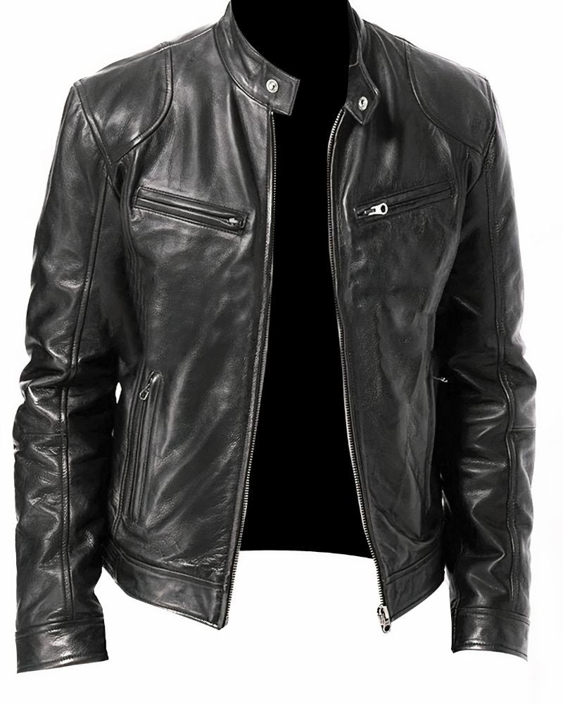 Veste de moto en cuir pour homme - Erwan