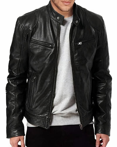 Veste de moto en cuir pour homme - Erwan