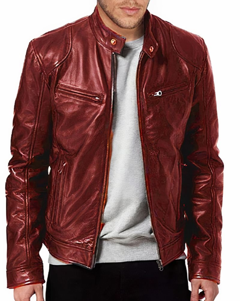 Veste de moto en cuir pour homme - Erwan