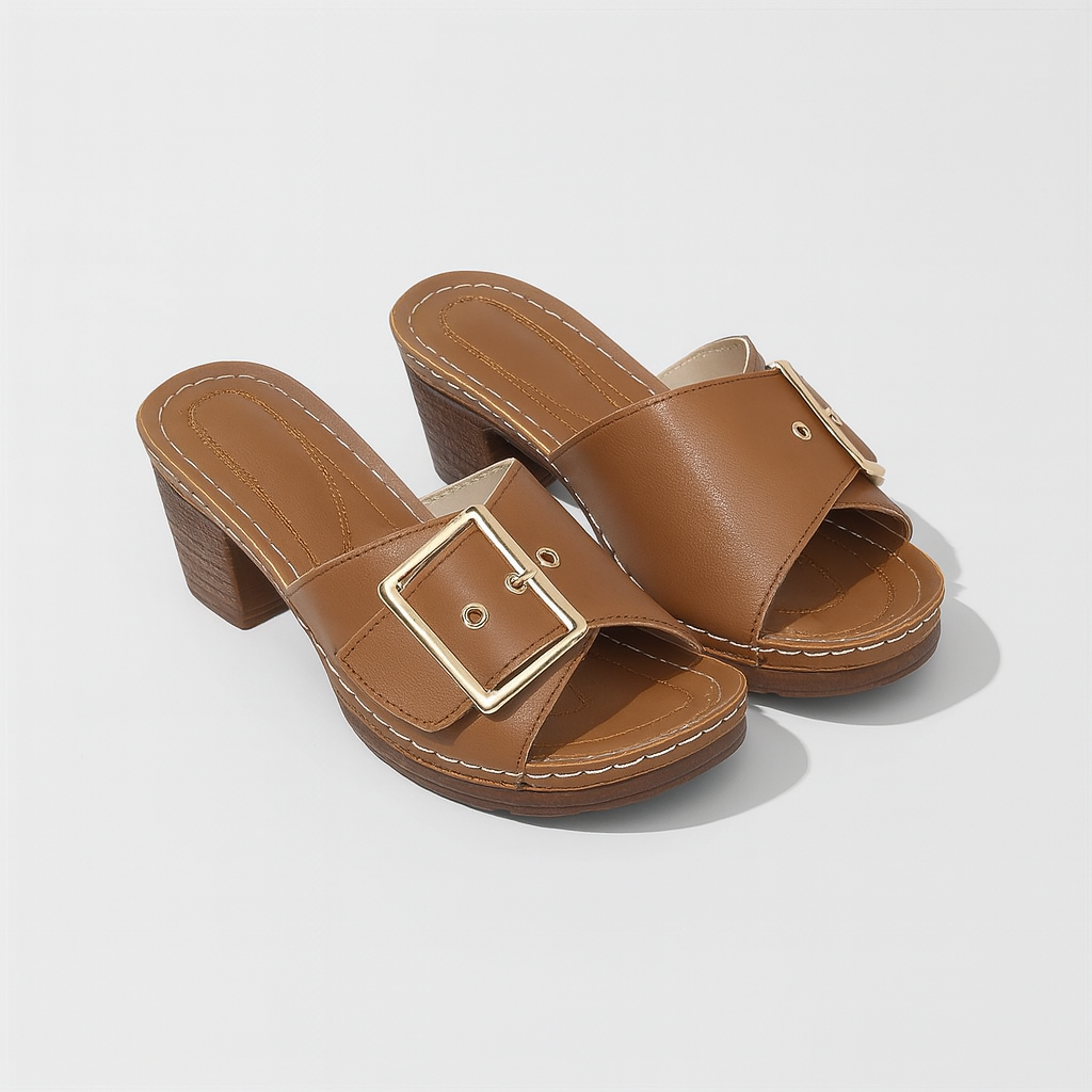 Women's Leather Sandals dark brown