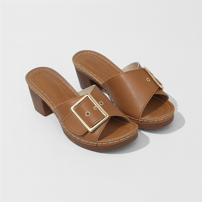 Women's Leather Sandals dark brown