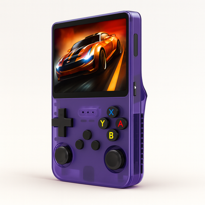 Retro handheld consoles purple