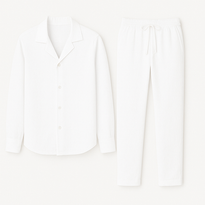 Men's linen Set white
