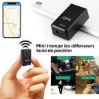 Mini traceur GPS noir GF-07, suivi de position, localisation en temps réel, sécurité, antivol voiture, retrouvailles animaux, personnes disparues.
