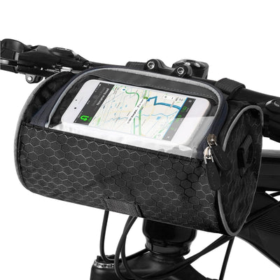 Bolsa para bicicleta con pantalla táctil, resistente a salpicaduras y multifuncional, se adapta a todas las bicicletas.
