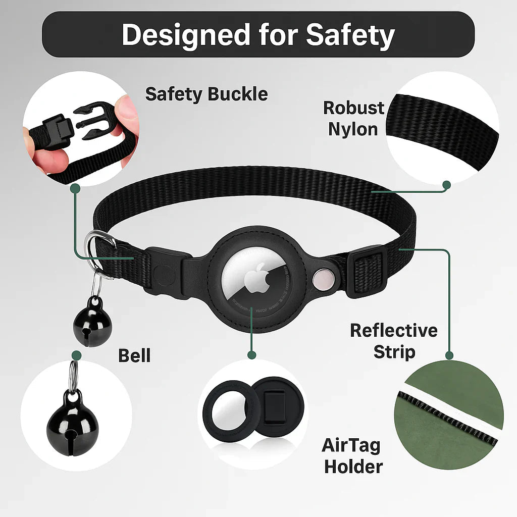 Collar GPS para gatos | Reflectante, seguro y listo para la aventura