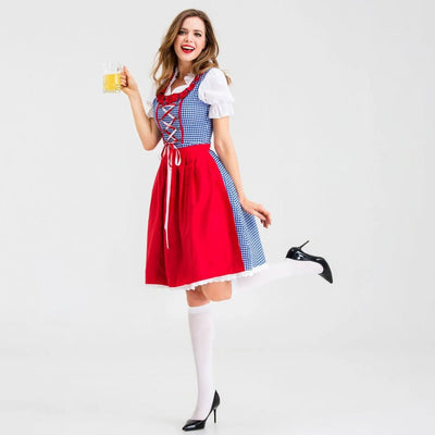 Kareli Önlüklü Dirndl Elbise | Oktoberfest