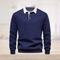 Polo elegante de manga larga para hombre con cuello clásico.