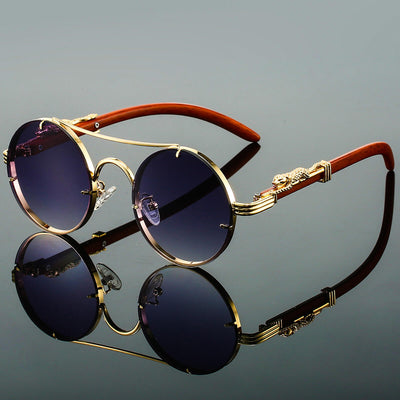 RetroShade – Gafas de sol ovaladas de metal para hombre