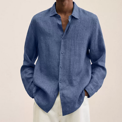 Noah | Camisa casual de lino con cuello vuelto