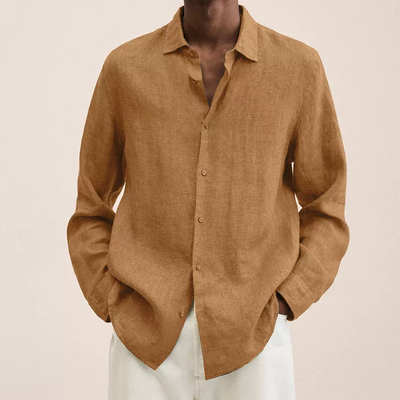 Noah | Camisa casual de lino con cuello vuelto