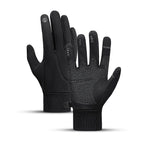 Gants tactiles noirs pour écran tactile, design ergonomique, antidérapants, résistants à l'eau, idéaux pour le sport et l'hiver.