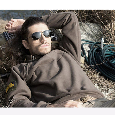 Suéter polar táctico cortavientos para hombre