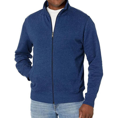 Sweatshirt zippé sportif pour hommes avec col montant