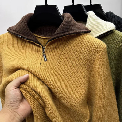 Camisa de hombre con cuello alto y cremallera: deportiva y elegante.