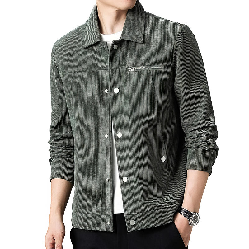 Chaqueta de transición para hombre de alta calidad en terciopelo clásico.