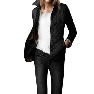 Veste à carreaux élégante pour femmes avec col à revers