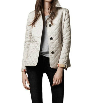 Veste à carreaux élégante pour femmes avec col à revers