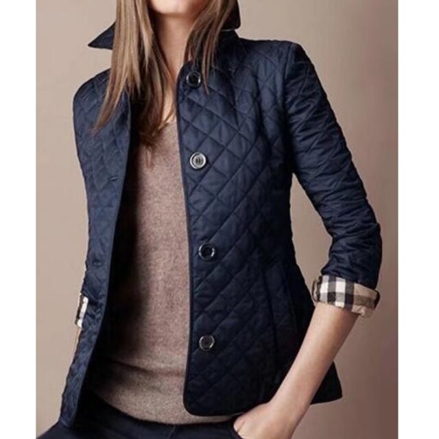 Veste à carreaux élégante pour femmes avec col à revers