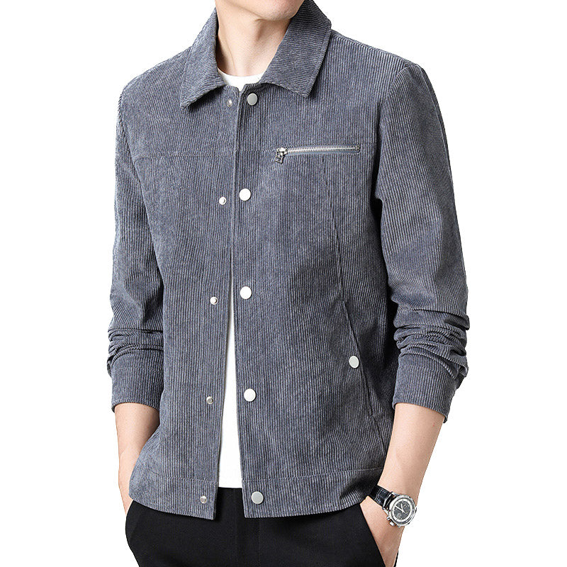 Chaqueta de transición para hombre de alta calidad en terciopelo clásico.