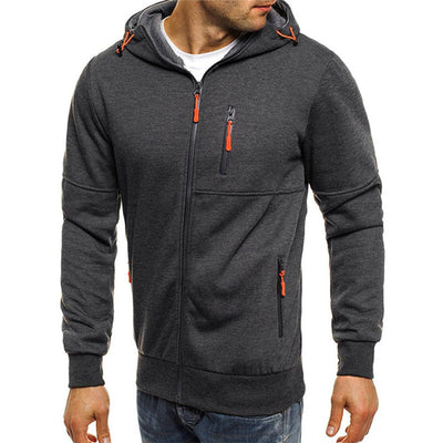 JACKS - Pull d'été léger avec fermeture éclair et capuche pour hommes