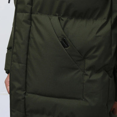 Long Men's Winter Coat with Lining – Water-Repellent and Warm
