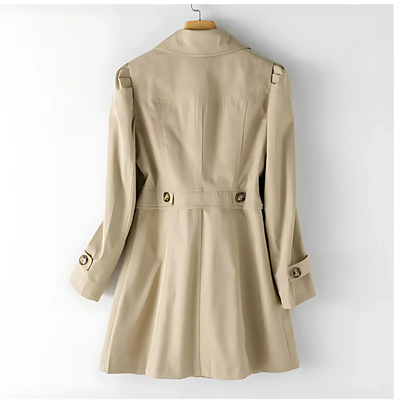 Gabardina de mujer con botones - Abrigo de entretiempo con cuello