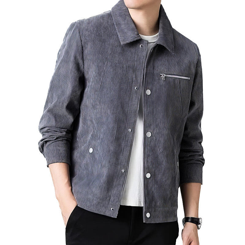 Chaqueta de transición para hombre de alta calidad en terciopelo clásico.