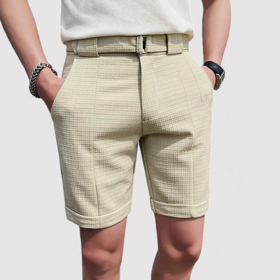 Pantalones cortos a cuadros para hombre con cinturilla ajustable