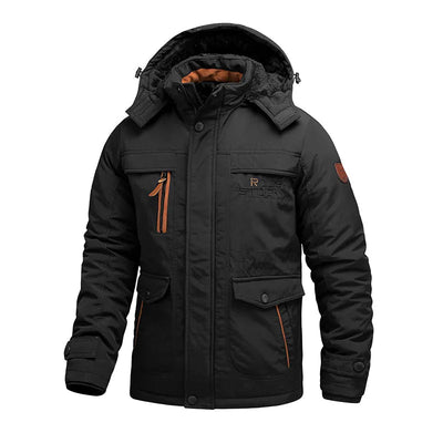 Veste d'hiver tactique pour hommes - imperméable et doublée avec capuchon détachable