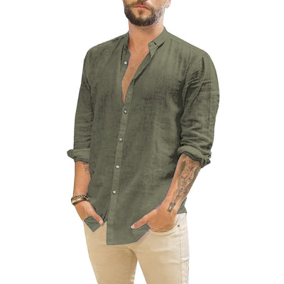 Camisa de lino lisa para hombre | Damian