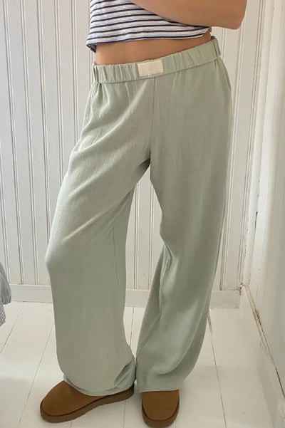 Pantalones rectos de cintura alta para mujer