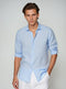 Camisa de lino azul claro
