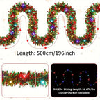 Guirlande lumineuse de Noël multicolore, 500 cm, 50 LED, décoration festive intérieure/extérieure, sans piles, éclairage festif.