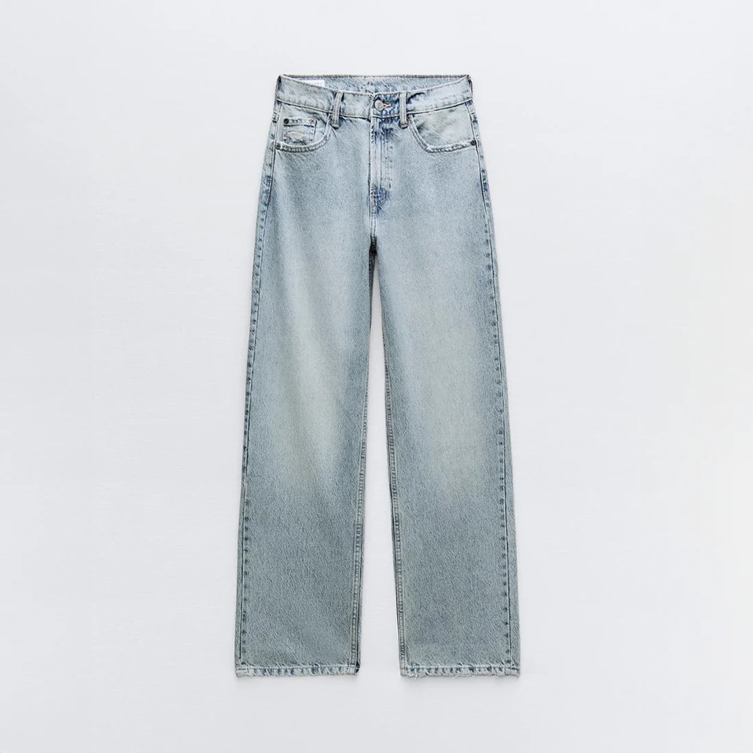Jeans coupe droite avec look distressed - denim vintage avec détails modernes