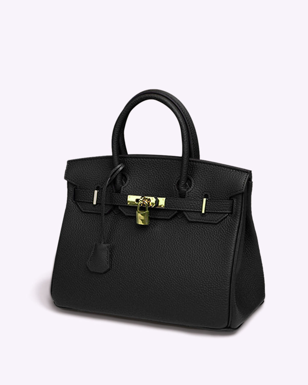 Sac à main noir élégant en cuir texturé avec fermoir doré, design classique, idéal pour la mode féminine, accessoire de luxe intemporel.