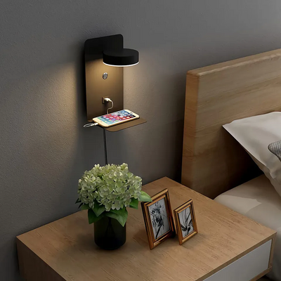 EasyHome | Lámpara LED regulable para dormitorio y cargador de móvil en un solo dispositivo
