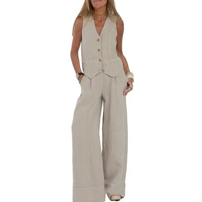 Lois | Conjunto holgado y elegante (chaleco + pantalón)