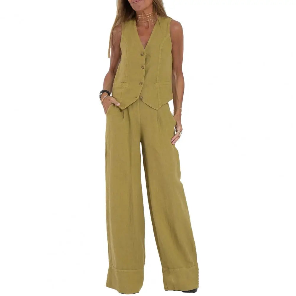 Lois | Conjunto holgado y elegante (chaleco + pantalón)
