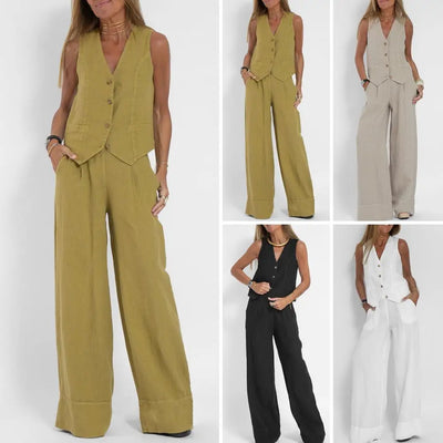 Lois | Conjunto holgado y elegante (chaleco + pantalón)