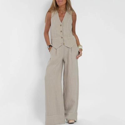 Lois | Conjunto holgado y elegante (chaleco + pantalón)