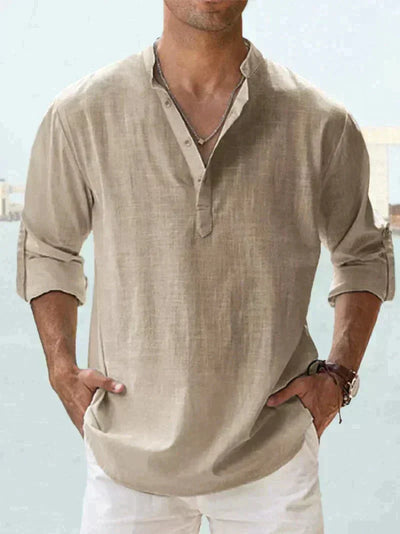 LinoVita - Camisa de lino de verano para hombre 