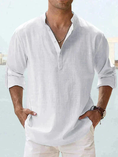 LinoVita - Camisa de lino de verano para hombre 
