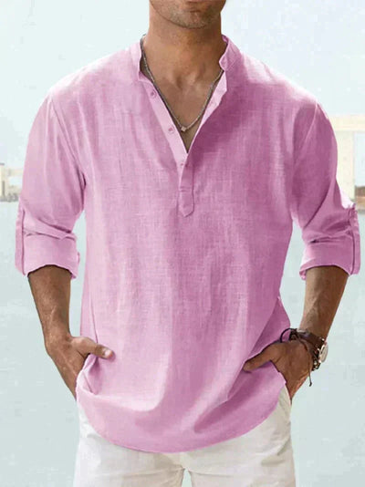 LinoVita - Camisa de lino de verano para hombre 
