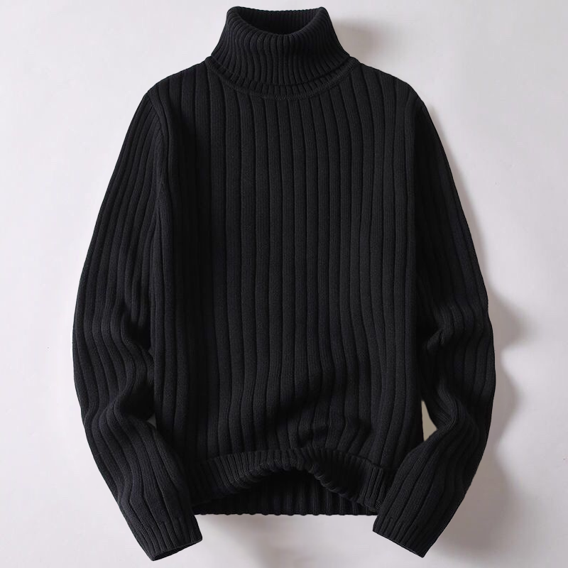 Maglione a collo alto in lana merino da uomo