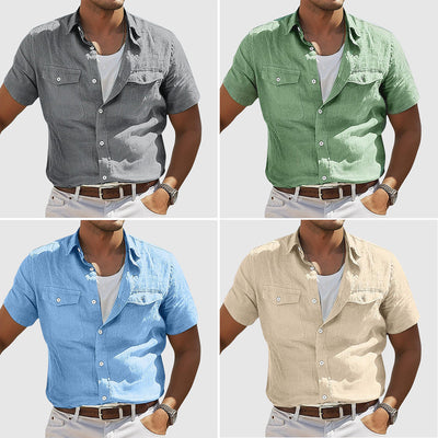 Lennard | Camisa de lino cómoda y elegante en tonos atardecer