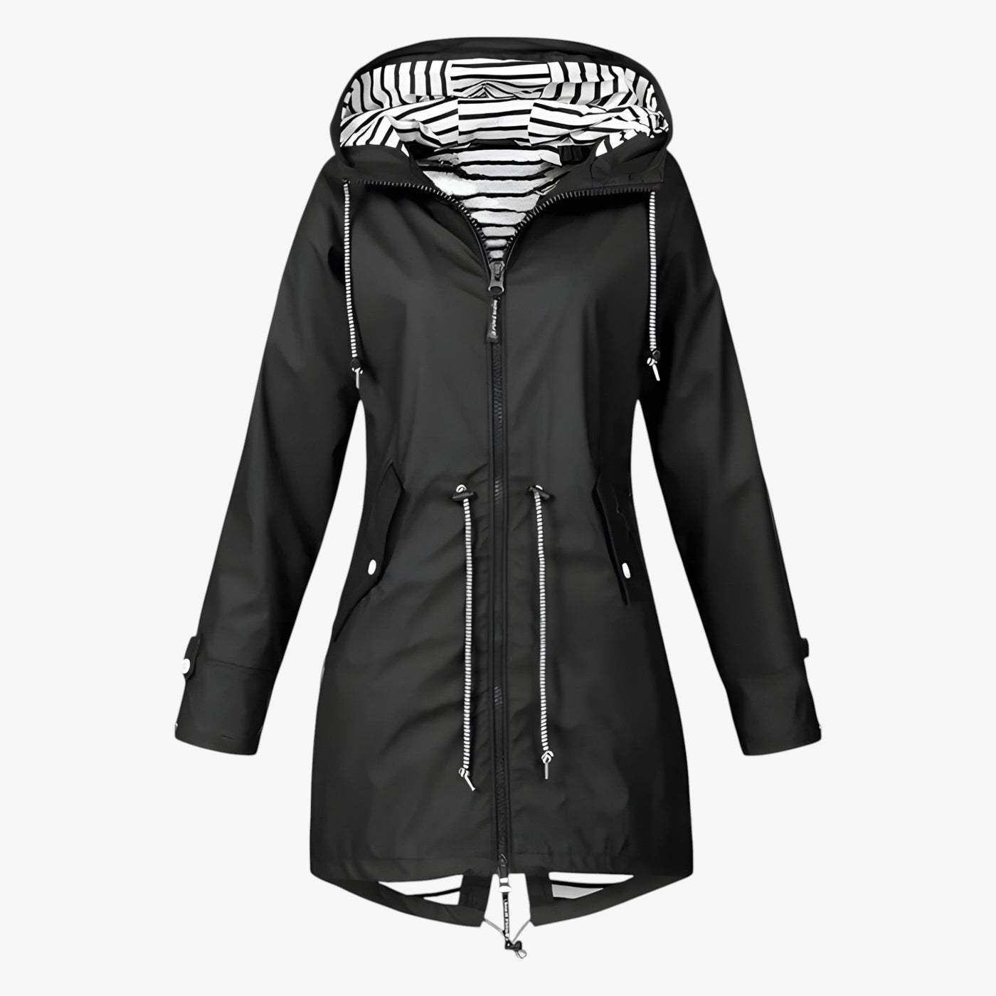 Beatrice | Parka imperméable - coupe ajustable avec doublure de capuche rayée