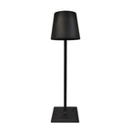 Lampe de table moderne noire, design minimaliste, abat-jour conique, base carrée, idéale pour décoration intérieure contemporaine.