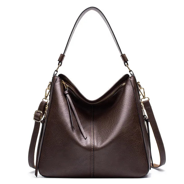 Sac à main en cuir pour femme - Style Hobo - Cuir véritable souple - Spacieux & polyvalent